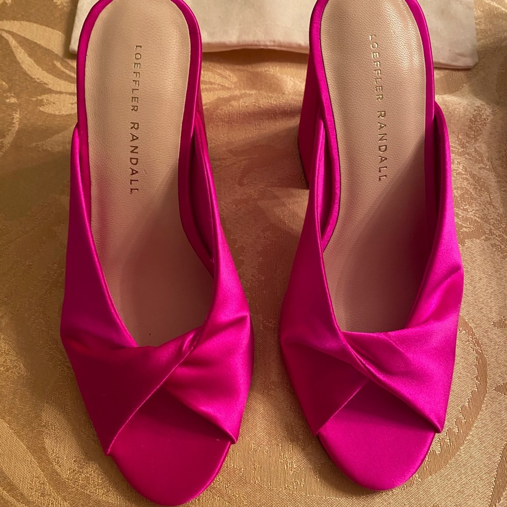 Laurel Satin Block-Heeled Slide Sandal